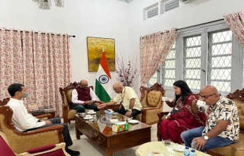 CG Mr. Ravi Shanker Goel welcomed Ms. S. Anita Naicker, Secretary of Shri Hanuman Temple and her colleagues